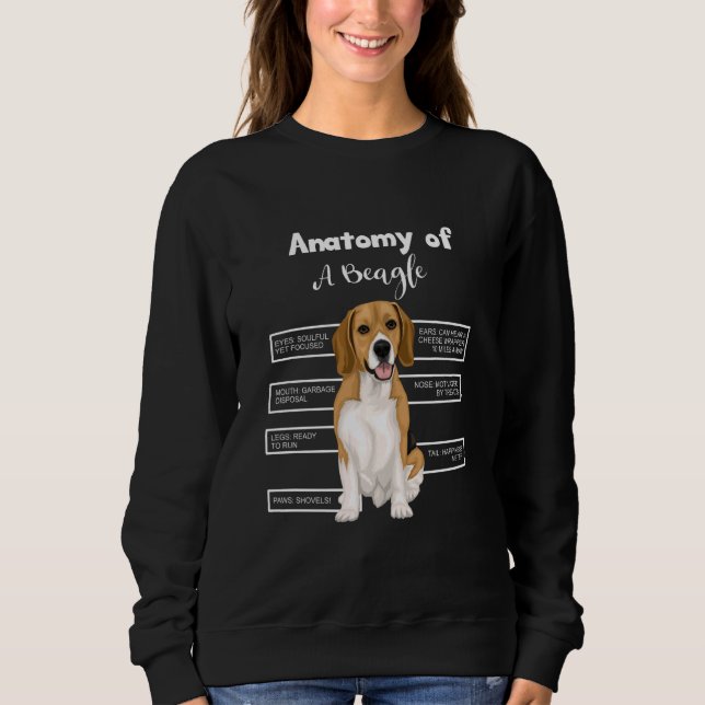 Anatomy Of A Beagle Funny Dog Sweatshirt (Front)