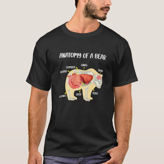 Anatomy Of A Bear Anatomical Doctor Veterinarian M T-Shirt (Front)