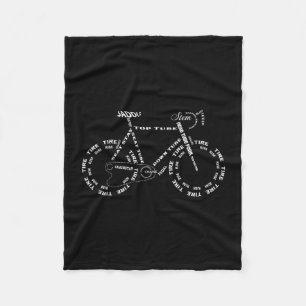 Anatomy of a bicycle - funny bicycle parts cycling fleece blanket