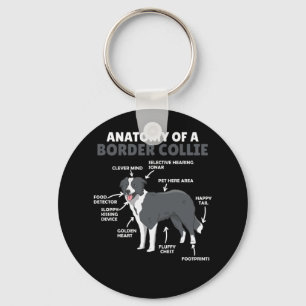 Anatomy Of A Border Collie Dog Funny Puppy Key Ring