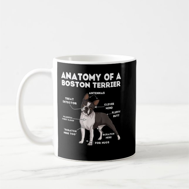 Anatomy of a Boston Terrier Coffee Mug (Left)