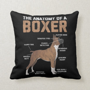 Anatomy of a Boxer Dog Animal Pet Lover Cushion