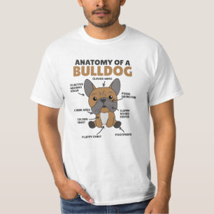 Anatomy Of A Bulldog Dogs Funny Puppy T-Shirt