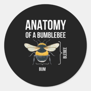 Anatomy Of A Bumblebee Funny Sarcastic Humour Quot Classic Round Sticker