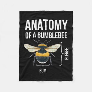 Anatomy Of A Bumblebee Funny Sarcastic Humour Quot Fleece Blanket