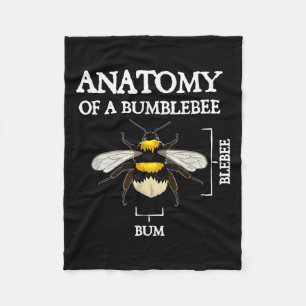 Anatomy Of A Bumblebee Funny Sarcastic Humour Quot Fleece Blanket