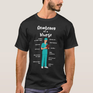 Anatomy Of A Caregiver Funny Geriatric Nurse T-Shirt
