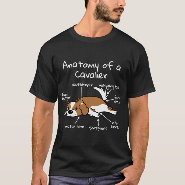 Anatomy Of A Cavalier King Charles Spaniel Dog T-Shirt (Front)