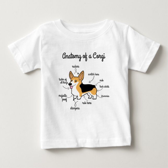 Anatomy Of A Corgi Baby T-Shirt (Front)