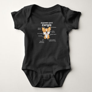 Anatomy Of A Corgi Cute Dogs Funny Puppy Baby Bodysuit