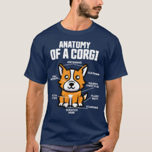 Anatomy of a Corgi Dog Pet Animal Lover T-Shirt