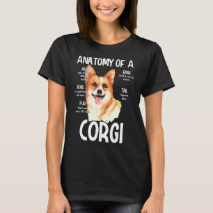 Anatomy Of A Corgi For Dog Head Noise Ear T-Shirt