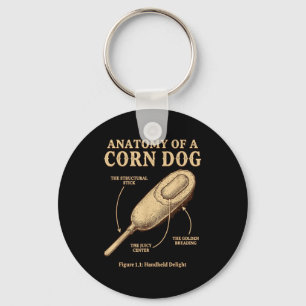Anatomy of a corn dog meme ironic scientific food key ring