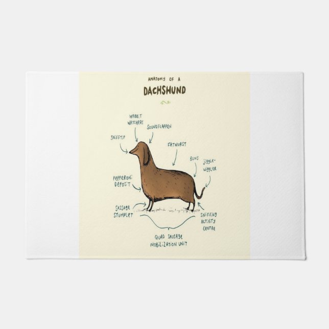 Anatomy Of A Dachshund | Dachshund Dog Lovers Doormat (Front)