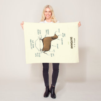 Anatomy Of A Dachshund | Dachshund Dog Lovers Fleece Blanket