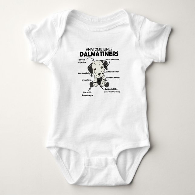 Anatomy Of A Dalmatian Sweet Dogs Funny Puppy Baby Bodysuit (Front)