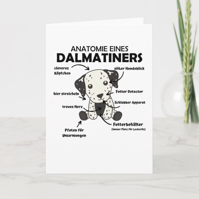 Anatomy Of A Dalmatian Sweet Dogs Funny Puppy Card (Front)