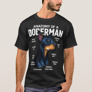 Anatomy of a Doberman Pinscher Dog Funny Gift  T-Shirt