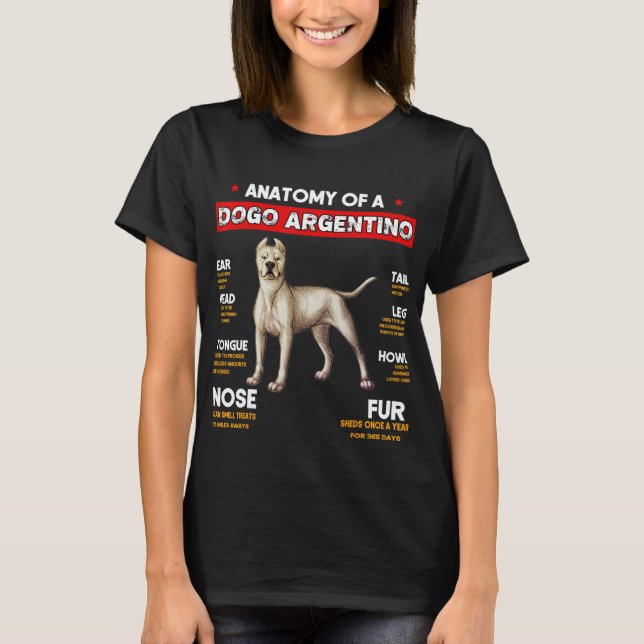 Anatomy Of A Dogo Argentino Dogs Lovers T Shirt (Front)