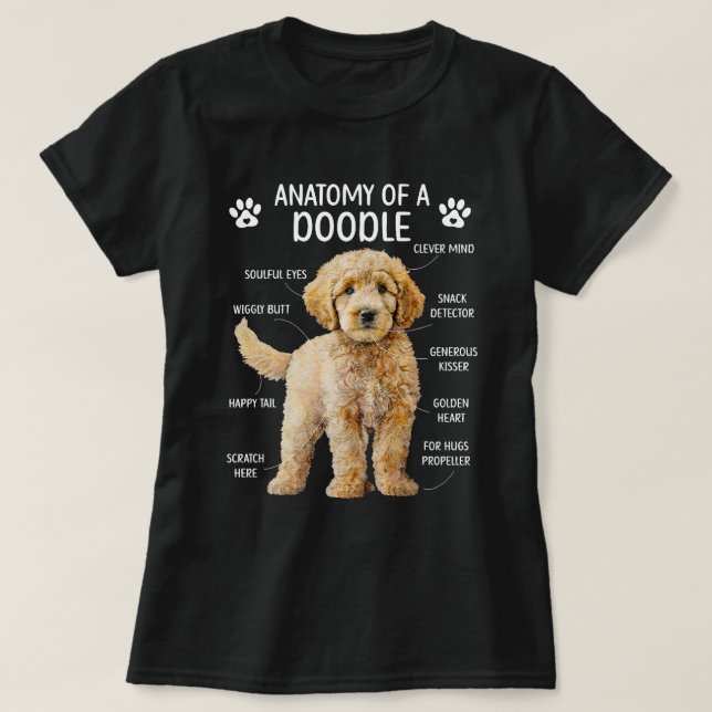 Anatomy Of A Doodle Dog Doodle Owner Goldendoodle  T-Shirt (Design Front)