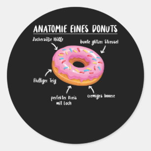 Anatomy Of A Doughnut Sweet Delicious Doughnut Classic Round Sticker