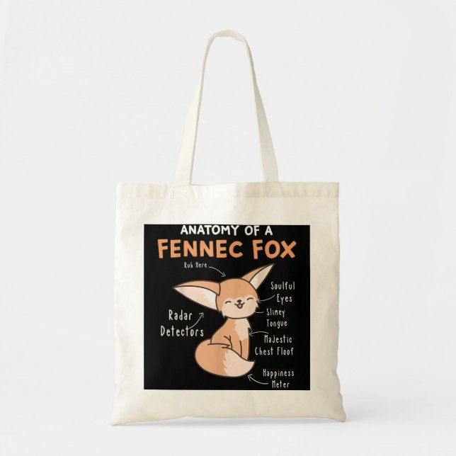 Anatomy Of A Fennec Fox Cute Fox Lover Gift Fennec Tote Bag (Front)