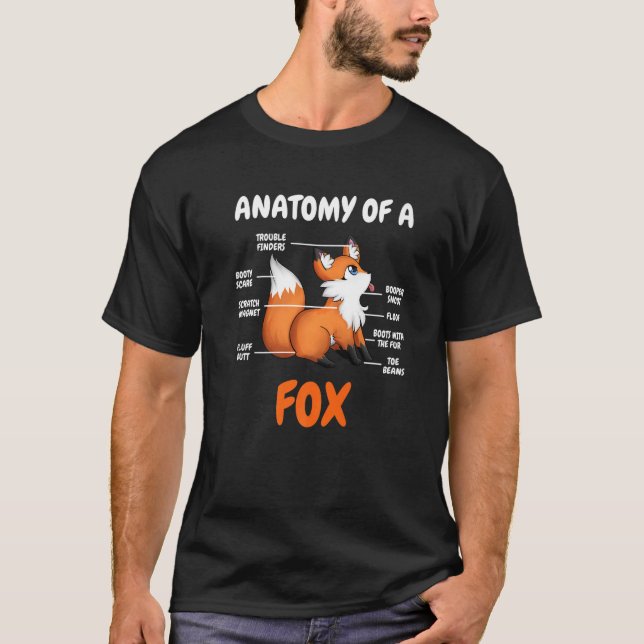 Anatomy Of a Fox  animal Sweet carnivore Fox T-Shirt (Front)