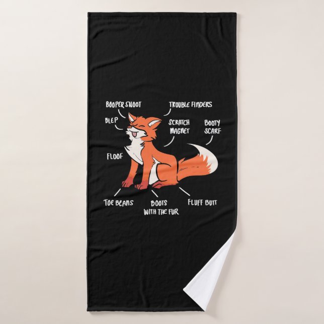 Anatomy Of A Fox Bath Towel (Bath Towel)