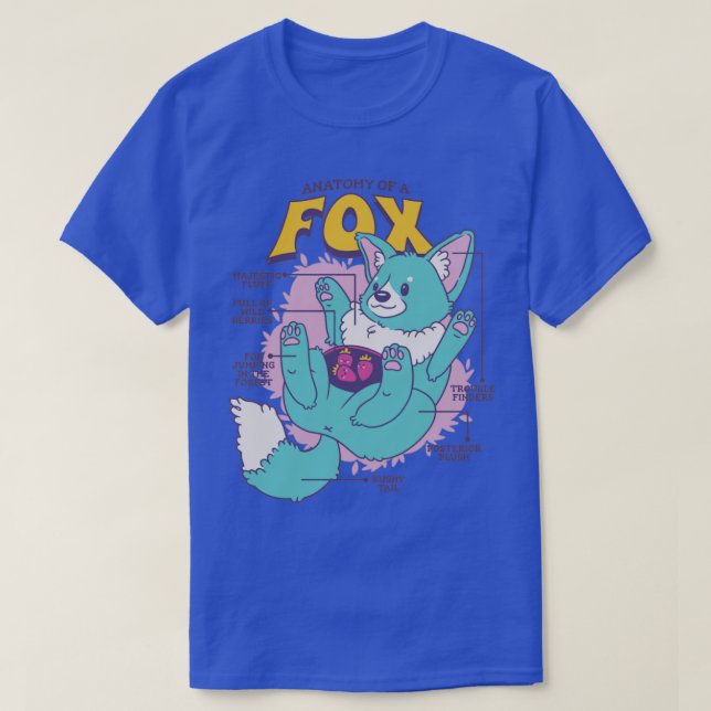 Anatomy of a Fox Funny Animal Gift T-Shirt (Design Front)