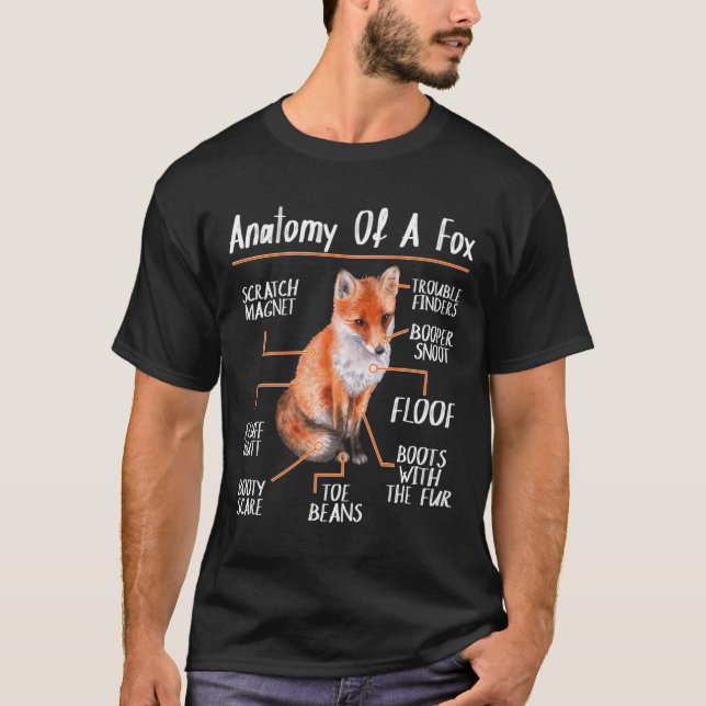 Anatomy Of A Fox Gift Red Fox T-Shirt (Front)