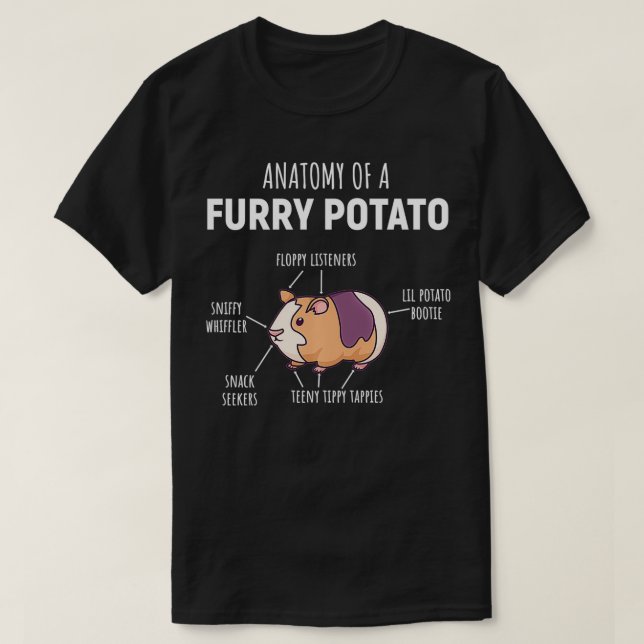 Anatomy Of A Furry Potato Guinea Pig Lover Gift Pu T-Shirt (Design Front)
