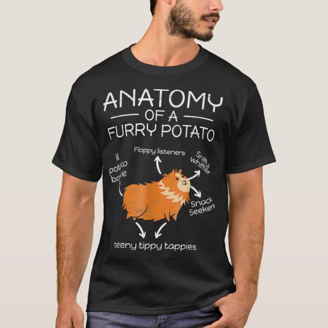 Anatomy of A Furry Potato Guinea Pig Rodent Wheel  T-Shirt (Front)