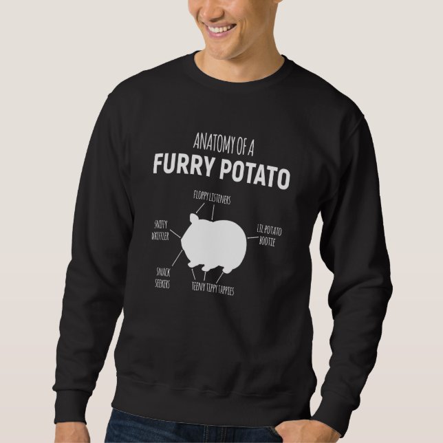 Anatomy Of A Furry Potato Guinea Pig Sweatshirt (Front)
