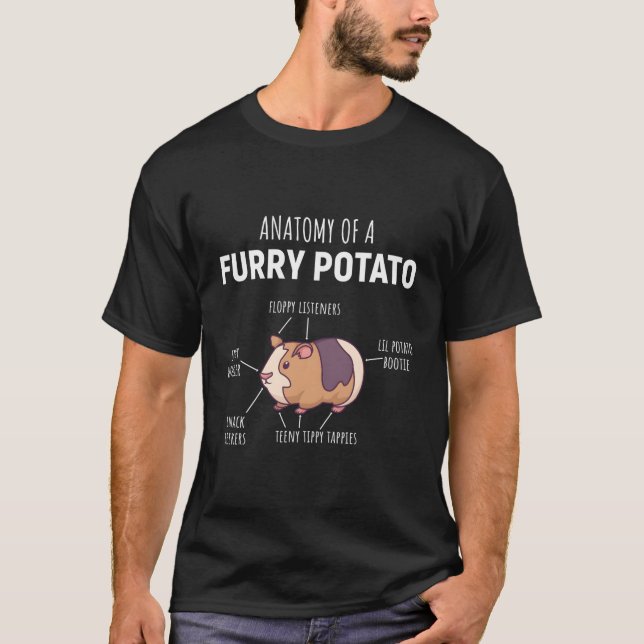 Anatomy Of A Furry Potato Guinea Pig T-Shirt (Front)