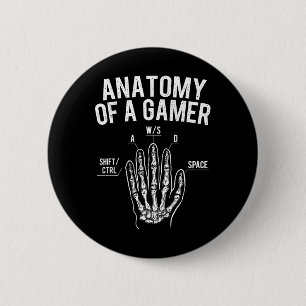 Anatomy Of A Gamer - Gaming Video Game Lover Conso 6 Cm Round Badge