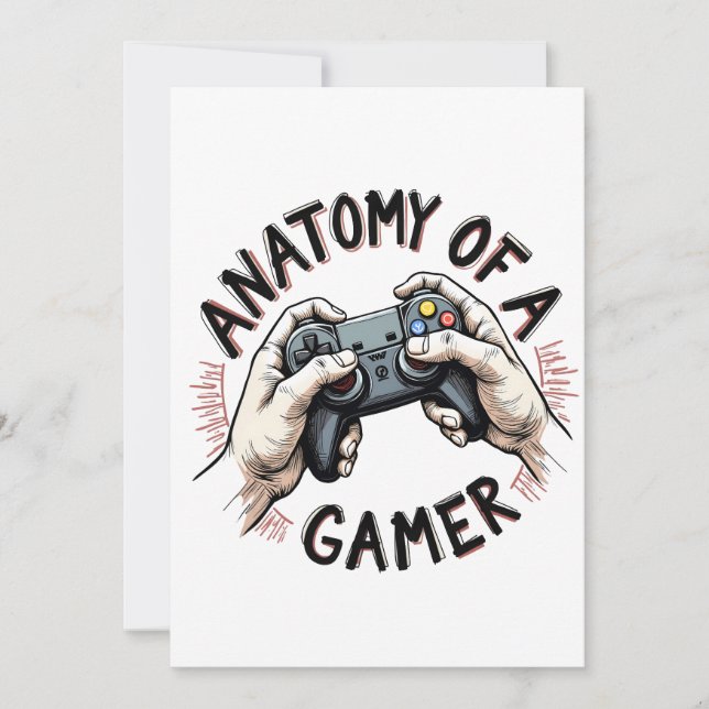 Anatomy of a Gamer Holiday Card – Funny and Unique (Front)
