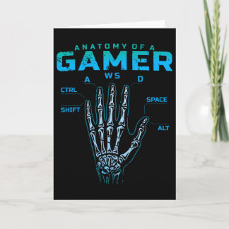 Anatomy Of A Gamer Shirt Skeleton Hand Video Game Card