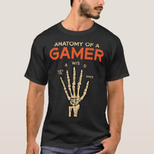 Anatomy Of A Gamer Skeleton Hand Funny Men Boys Ki T-Shirt