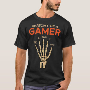 Anatomy Of A Gamer Skeleton Hand Funny Men Boys Ki T-Shirt