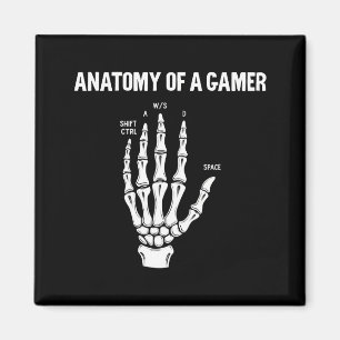 Anatomy Of A Gamer Skeleton Hand Magnet