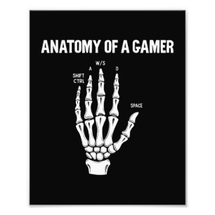 Anatomy Of A Gamer Skeleton Hand Photo Print