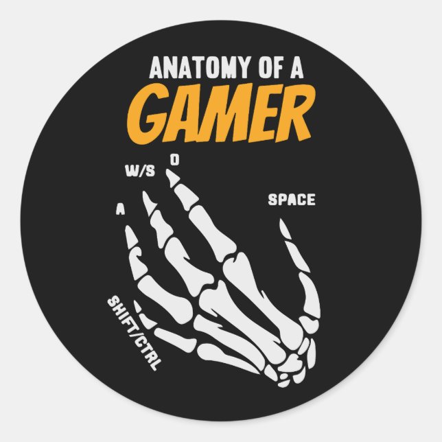 Anatomy of a Gamer Sticker (Front)
