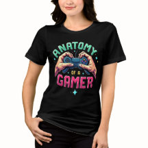 "Anatomy of a Gamer" Vibrant Shirt Design