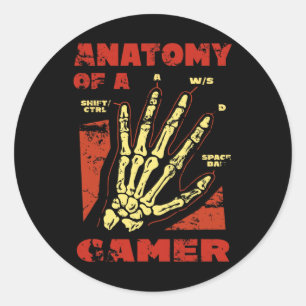 Anatomy Of A Gamer Video Game Player Gamer 1 Classic Round Sticker