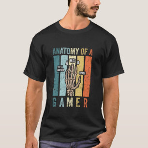 Anatomy Of A Gamer Video Gaming Skeleton Hand Men T-Shirt