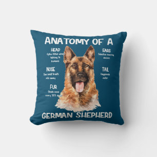 Anatomy Of A German Shepherd For Dog Lovers Cushion