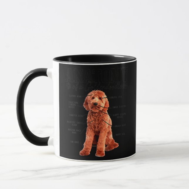 Anatomy Of A Goldendoodle Funny Cute Dog Doodle Mug (Left)