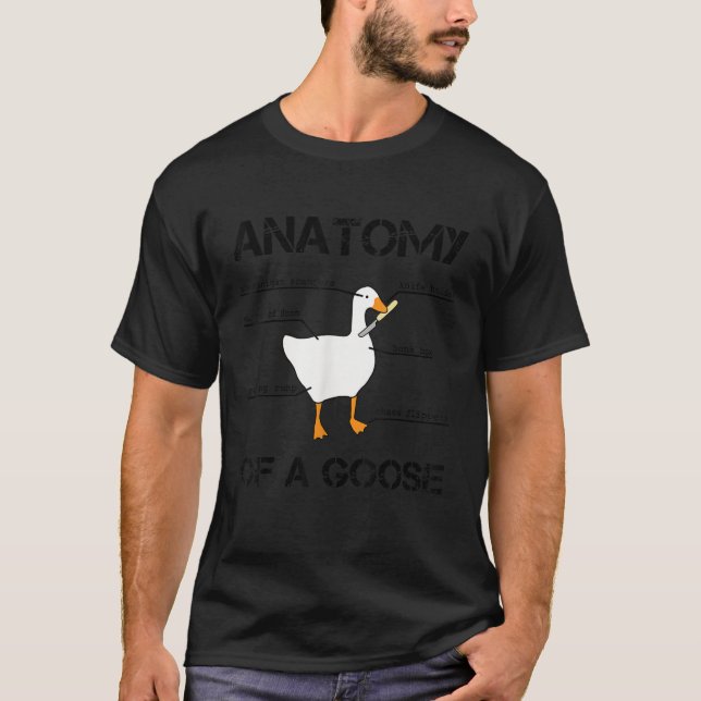 Anatomy of A Goose Funny Duck Graphic Memes T-Shirt (Front)