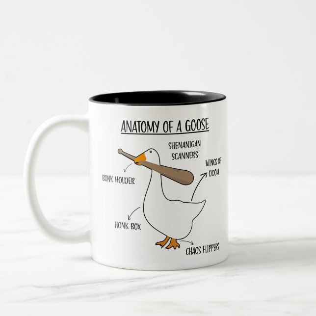Anatomy Of a Goose Funny Goose baseball bat Mug (Left)