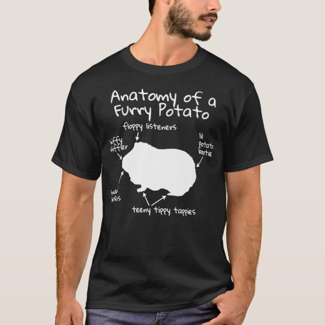 Anatomy Of A Guinea Pig Funny Furry Potato Pet Gif T-Shirt (Front)